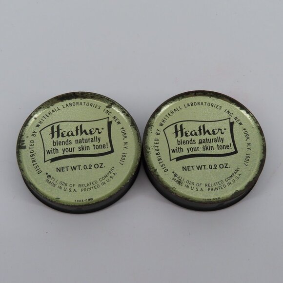 Vintage Oramber Heather Rouge Lot of 2 Pot Face Blush .2oz Makeup Metal Tin - Picture 6 of 9